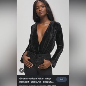 GOOD AMERICAN black velvet top body suite